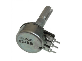 Potencjometr ośka 220K B L-16 logarytmiczny Telpod