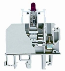 Złączka szynowa gwint. z bezp. i diodą 12V DC 2,5 mm2 TS35 1 tor ZUB1-2.5D(12V) 13202972 /25szt./