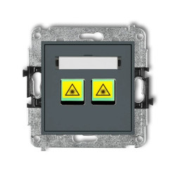 MINI Mechanizm gniazda multimedialnego podwójnego bez modułu (standard Keystone) grafitowy mat 28MGM-2P