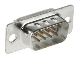 Złącze D-Sub 9-pinowe Męski Proste Montaż na panelu