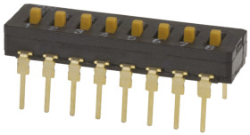Przełącznik DIP 8-pozycyjny 8P THT 100 mA przy 5 V DC -20 → +70°C