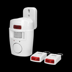 Mini alarm bezprzewodowy z wbudowaną syreną sterowany pilotem 6m bateryjny 2 piloty AS-1