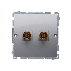 Simon Basic Gniazdo głośnikowe pojedyncze srebrny mat BMGL2.02/43