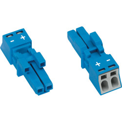 WAGO 890-1102 Winsta Mini Socket without Strain Relief Housing 2 Pole Blue