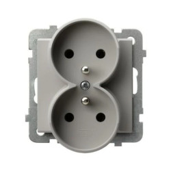 SONATA Gniazdo podwójne z uziemieniem moduł bez ramki (do ramek 4mm) kaszmir GP-2RRAZ/m/82