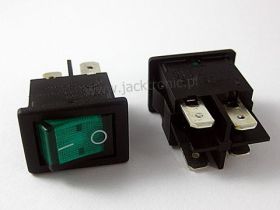 PRZEŁ.<14> ZIELONY 2x6A 250V NEON.