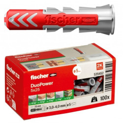 Kołki rozporowe uniwersalne DuoPower 5x25mm 2-składnikowe do wszystkich typów podłoża FISCHER 100szt