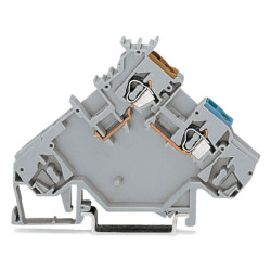 WAGO 280-566/281-496 5mm 3-cond. LED 24V Sensor Trmnl. Block Grey AWG 28-14