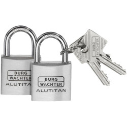 Burg W&#xE4;chter 36151 Duo 770 Padlock Set 2 Keyed Alike Rust-Free Aluminium