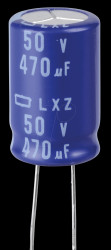 ELXZ500ETE471MK20S Elko radial, 470 µF, 50 V, 105°, Low ESR, 12.5x20 mm, RM 5
