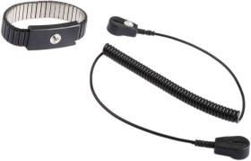 Opaska antystatyczna na nadgarstek z przewodem Opaska uziemiająca ESD na nadgarstek plus przewód EN61340-5 Tak RS PRO