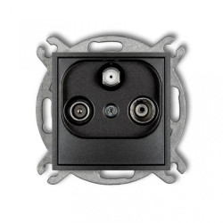 MINI Gniazdo antenowe RTV-SAT końcowe multimedialne (Internet) grafitowy 11MGM