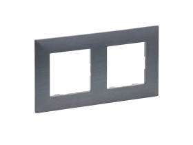 NILOE STEP Ramka 2 podwójna stal szczotkowana 863992 LEGRAND