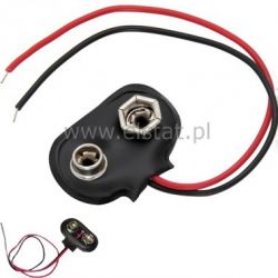 Zacisk do baterii 9V; kształt T; czarny