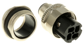 Złącze wielostykowe przemysłowe 4-pinowe M12, panelowe Wtyczka binder