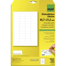 Sigel LA204 Paper Pads Labels white rectangular self-adhesive removable