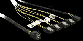 83320 Cable Mini SAS HD SFF-8643 &gt; 4 x SATA 7 pin Reverse + Sideband 0