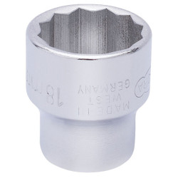 Elora 25945 18mm 3/8&quot; Square Drive Bi-hexagon Socket