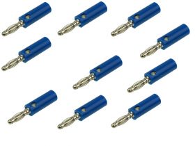 Wtyk banan super typ A, niebieski, skręcany - 10 sztuk