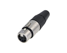 Złącza XLR 5 -pinowe Montaż na kablu XLR Żeński Czarny, srebrny
