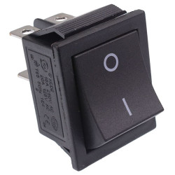 Black Large On-Off Rectangle Rocker Switch DPST