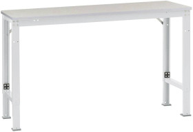 Manuflex AU8009.7035 Stół roboczy UNIVERSAL z płytą dekoracyjną PCW, szer. X gł. X wys. = 1000 x 600 x 722-1022 mm szaro