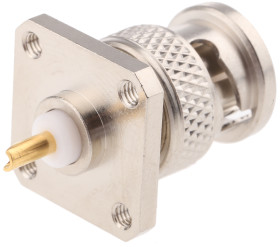 Złącze koncentryczne Montaż na kołnierzu Męski 50Ω typ złącza Złącze BNC 0 to 4GHz Lutowane