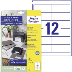 Avery-Zweckform 6123 All-purpose labels White Paper 97.3x42.3mm 120pcs Permanent