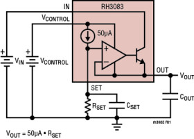 Adjustable 2.8A Single Resistor Low Dropout Regulator