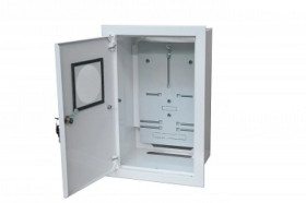 Szafka licznikowa podtynkowa 1x3F zamke okienko metalowa IP40 RAL 9003 A-RW19