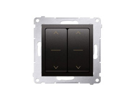 SIMON 54 Wyłącznik żaluzjowy podwójny szybkozłącza w komplecie z pierścieniem dekoracyjnym antracyt DZW2.01/48 KONTAKT SIMON