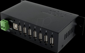 EX-1177HMVS USB 2.0 7-Port Industrial Hub, 15kV ESD, Din-Rail