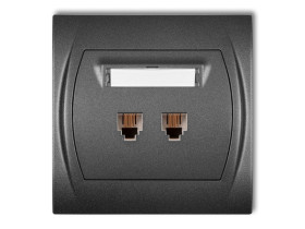 LOGO Gniazdo telefoniczne podwójne 2xRJ11 4-stykowy grafitowy 11LGT-2 KARLIK