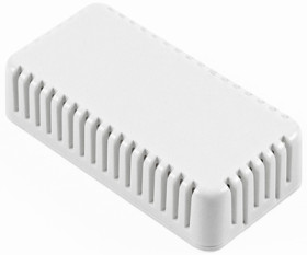 ABS miniature enclosure, ventilated, (L x W x H) 80 x 40 x 20 mm, white, IP30, 1551V2WH