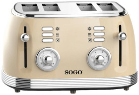 Toster na 4 kromki lampka kontrolna, funkcja tostera SOGO Human Technology