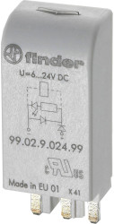 Finder Moduł plug-in dioda LED, dioda bocznikująca 99.02.9.060.99 N/A Pasuje do przekaźników modelu: Finder 90.02, Finde