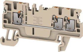 Through terminal block, push-in connection, 1.5 mm², 17.5 A, 6 kV, dark beige, 2674630000