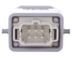 Zestaw kompletny 6+PE stykowy męski /obudowa wtyczki + wkład/ KIT H-BE 6 SS TG M20 75009635