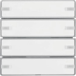 KNX e/s Q.x Przycisk 4-kr z polem opis., diod. LED RGB i czuj. temp., alu 80144321