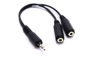 TRÓJNIK AUX WTYK JACK 4 POLOWY - 2 GNIAZDA 4 POLOWE VITALCO JR66