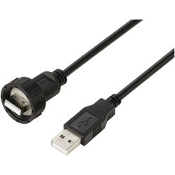 TRU COMPONENTS TC-13543536 USB 2.0 cable USB-A to IP67 USB-A waterproof 0.5m