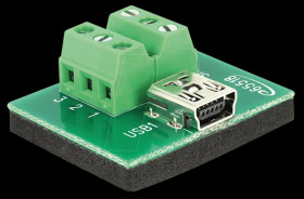 65518 Mini USB socket > 6-pin terminal block