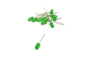 10 pcs 5mm LED Diode, Matt, Green