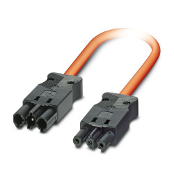 Przewód zasilający Phoenix Contact 27023 3 Core 1 m Polichlorek winylu Sheath Pomarańczowy 7.8 mm OD, 250 V ac 40 °C