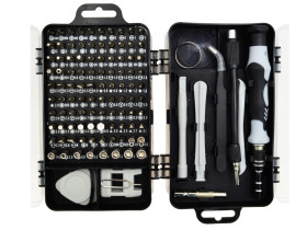 Zestaw narzędzi serwisowych 115 elementów bity, wkrętaki, torx, otwieraki