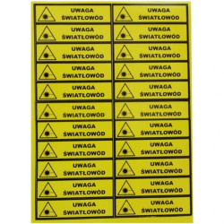 Tabliczka znak ostrzegawczy UWAGA ŚWIATŁOWÓD 22szt