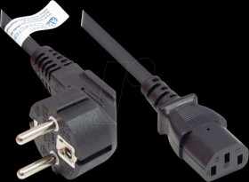 P0130-S018 power cord type E+F CEE 7/7 to C13 , black, 0,75 mm², 1,8 m