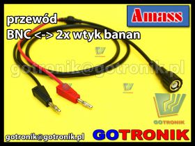 Przewód BNC - 2 x wtyk banan