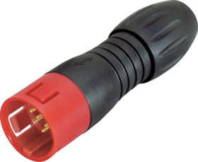 Plug, 3 pole, solder connection, snap lock, straight, 99 9105 50 03