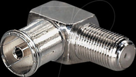 FF19WL IEC (coax) socket &gt; F-socket, 90° adapter
